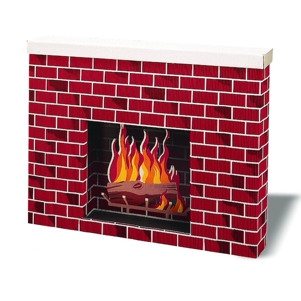 Corobuff Corrugated Fireplace, Tu-Tone Brick, 30inH x 38inW x 7inD P0053080 - main